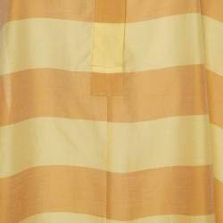 Max Mara Yellow Striped Cotton & Silk Asymmetric Hem Tunic M