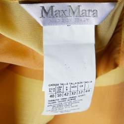 Max Mara Yellow Striped Cotton & Silk Asymmetric Hem Tunic M