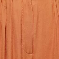 Max Mara Orange Silk Chiffon Gathered Waist Palazzo Pants S