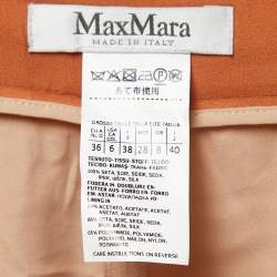 Max Mara Orange Silk Chiffon Gathered Waist Palazzo Pants S