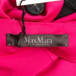 Max Mara Pink Silk Embellished Neck Ocroma Maxi Kaftan L