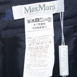 Max Mara Navy Blue Alphabets Patterned Cotton Blend Pencil Skirt XS