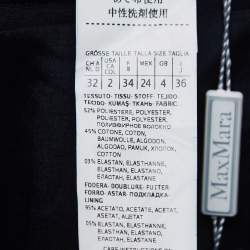 Max Mara Navy Blue Alphabets Patterned Cotton Blend Pencil Skirt XS