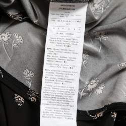 Pre Owned Max Mara Black Floral Print Jersey Cowl Neck Belted Flared Short Dress S