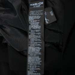 Pre Owned Max Mara Black Crepe Embellished Lace Trim Long Sleeve Draped Maxi Dress M