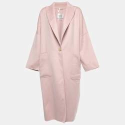 Max Mara Light Pink Cashmere Single Breasted Long Coat M