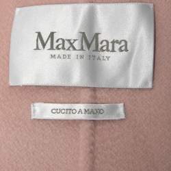 Max Mara Light Pink Cashmere Single Breasted Long Coat M