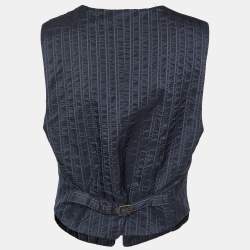 Max Mara Charcoal Grey Textured Waistcoat M