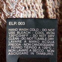 Max Mara Brown Sequined Knit Cropped Cardigan L