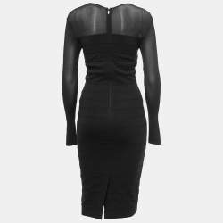 Pre Owned Max Mara Black Jersey Bodycon Mini Dress S