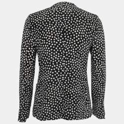 Max Mara Black Printed Silk Top S