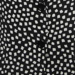 Max Mara Black Printed Silk Top S