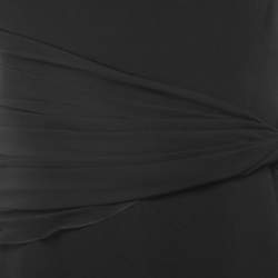 Max Mara Black Crepe Strapless Draped Gown XL