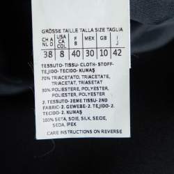 Pre Owned Max Mara Navy Blue Silk & Crepe Draped Midi Dress M