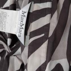 Pre Owned Max Mara White All-Over Print Cotton Button Front Long Sleeve Shirt L