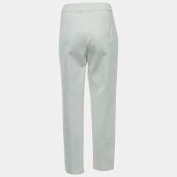 Max Mara White Jersey Knit Tapered Trousers XL