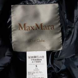 Pre Owned Max Mara Navy Blue Quilted Oversized Cape S