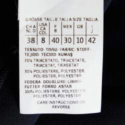 Pre Owned Max Mara Navy Blue Crepe Contrast Detail Top M