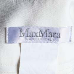 Max Mara White Crepe Contrast Detail Palazzo Pants M