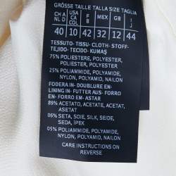Max Mara Cream Textured Button Front Short Jacket M