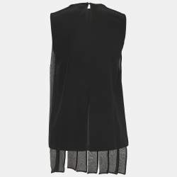 Pre Owned Max Mara Black Silk Hanging Detailed Sleeveless Blouse S