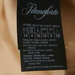 Pre Owned Max Mara Cream Silk Blend Lace Trimmed Sleeveless Peplum Top S