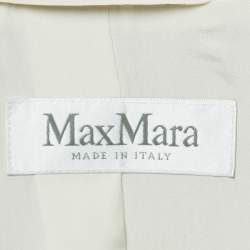 Max Mara White Jacquard Sleeveless Belted Coat M