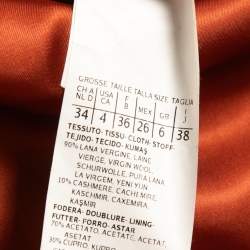 Max Mara Rust Orange Wool Coat XS