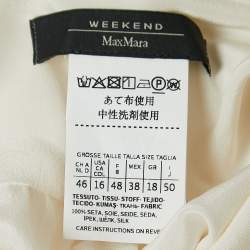 Pre Owned Max Mara Off White Silk Button Front Full Sleeve Shirt XL