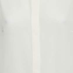 Pre Owned Max Mara Off White Silk Button Front Full Sleeve Shirt XL