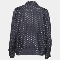 Pre Owned Max Mara Navy Blue Printed Pocket Detail Shirt S
