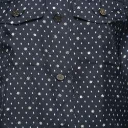 Pre Owned Max Mara Navy Blue Printed Pocket Detail Shirt S