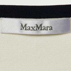Pre Owned Max Mara White Knit Contrast Detail Oversized T-Shirt L
