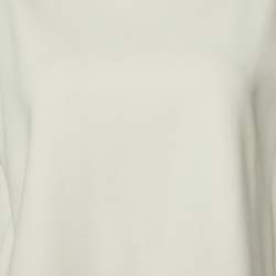 Pre Owned Max Mara White Knit Contrast Detail Oversized T-Shirt L
