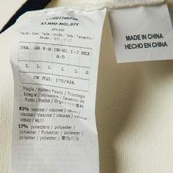 Pre Owned Max Mara White Knit Contrast Detail Oversized T-Shirt L