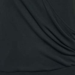 Pre Owned Max Mara Black Jersey Knit Faux Wrap Sleeveless Maxi Dress M