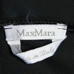 Pre Owned Max Mara Black Jersey Knit Faux Wrap Sleeveless Maxi Dress M