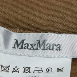 Pre Owned Max Mara Beige Jersey & Silk Wide Leg Pants S