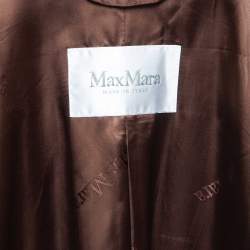 Pre Owned Max Mara Brown Camel Hair Belted Coat S