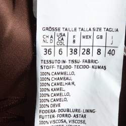 Pre Owned Max Mara Brown Camel Hair Belted Coat S