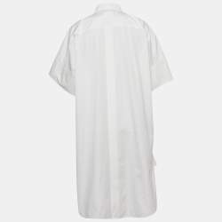 Pre Owned Max Mara White Cotton Button Front Shirt Dress M