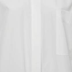 Pre Owned Max Mara White Cotton Button Front Shirt Dress M