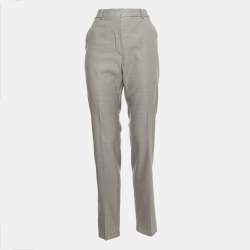 Max Mara Grey Wool Blend Tailored Trousers S