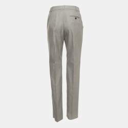 Max Mara Grey Wool Blend Tailored Trousers S