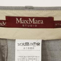 Max Mara Grey Wool Blend Tailored Trousers S