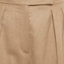 Max Mara Brown Camel Hair Cropped Trousers S