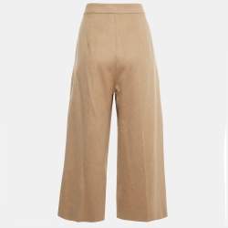 Max Mara Brown Camel Hair Cropped Trousers S