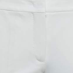 Pre Owned Max Mara White Jersey Knit Tapered Trousers M