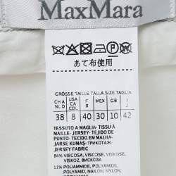Pre Owned Max Mara White Jersey Knit Tapered Trousers M
