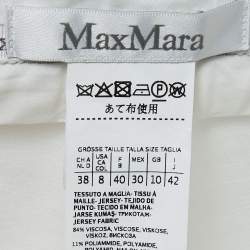 Pre Owned Max Mara White Jersey Knit Tapered Trousers M
